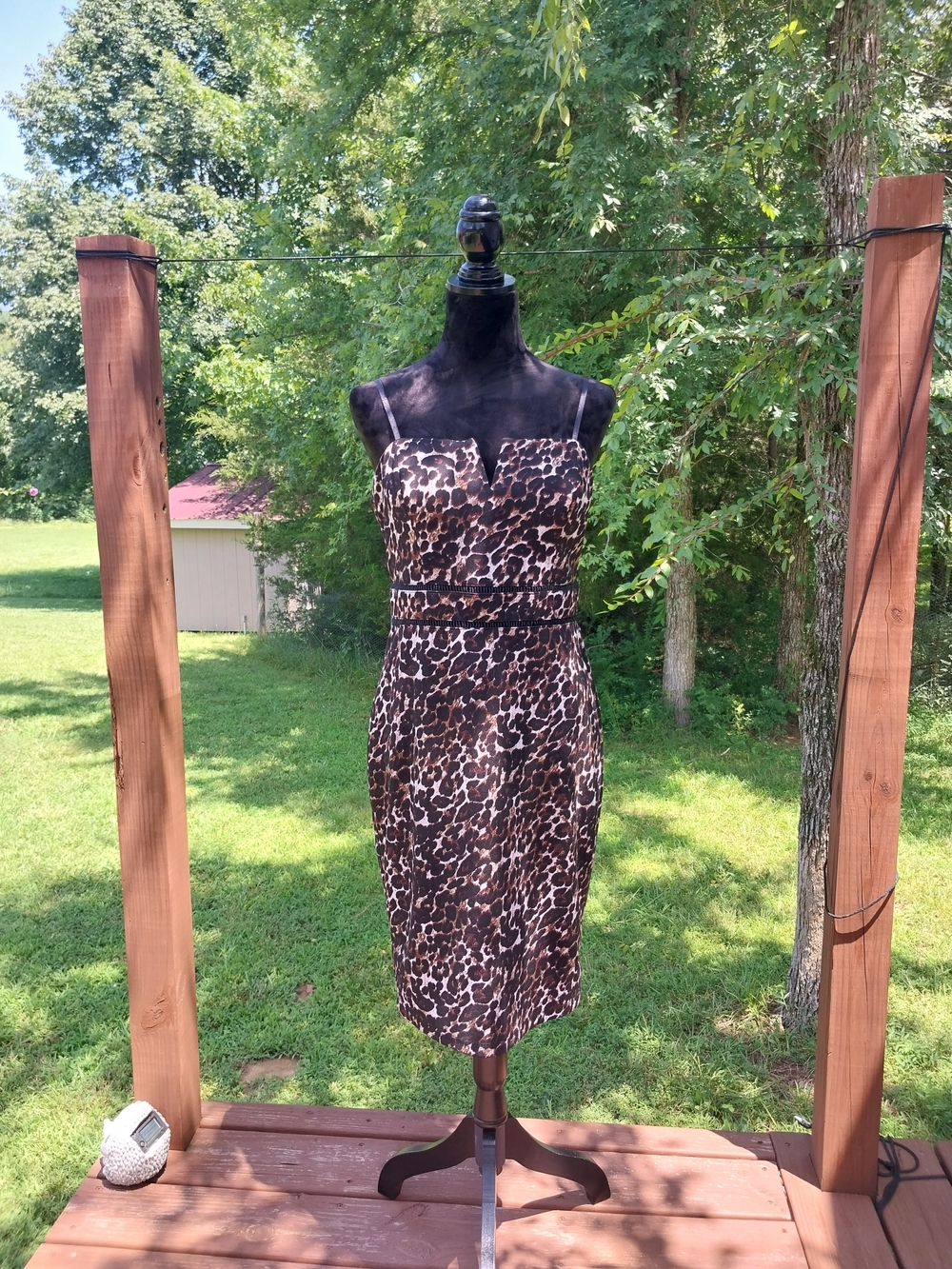 Jodi Kristopher Leopard-Print Spaghetti-Strap Midi Dress
